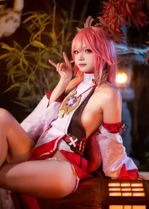 伊喵君 – 《原神 鸣神双人》 八重&雷神 双倍快乐(&桃景三酪) [57P-661MB]