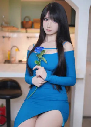 抖个姬灵 – 生日限定蓝玫瑰写真 [9P-95.2MB]