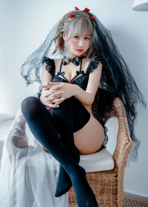 萌芽儿o0 – 黑婚纱 玫瑰内衣 [24P-232MB]