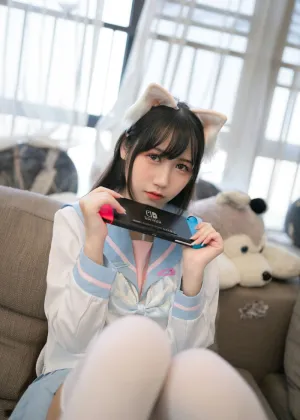 不呆猫 – 白色兔子JK [67P-342MB]