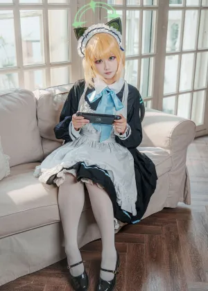 lunana – 蔚蓝档案 才羽绿女仆装 [28P-202MB]